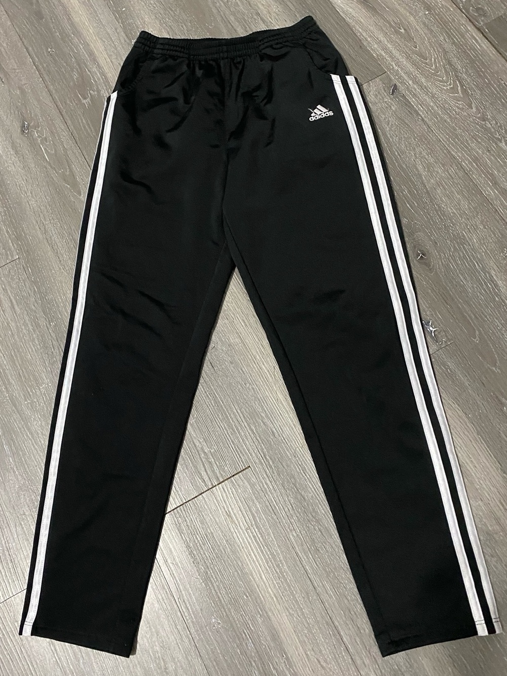 adidas Black Joggers with White Side Stripes